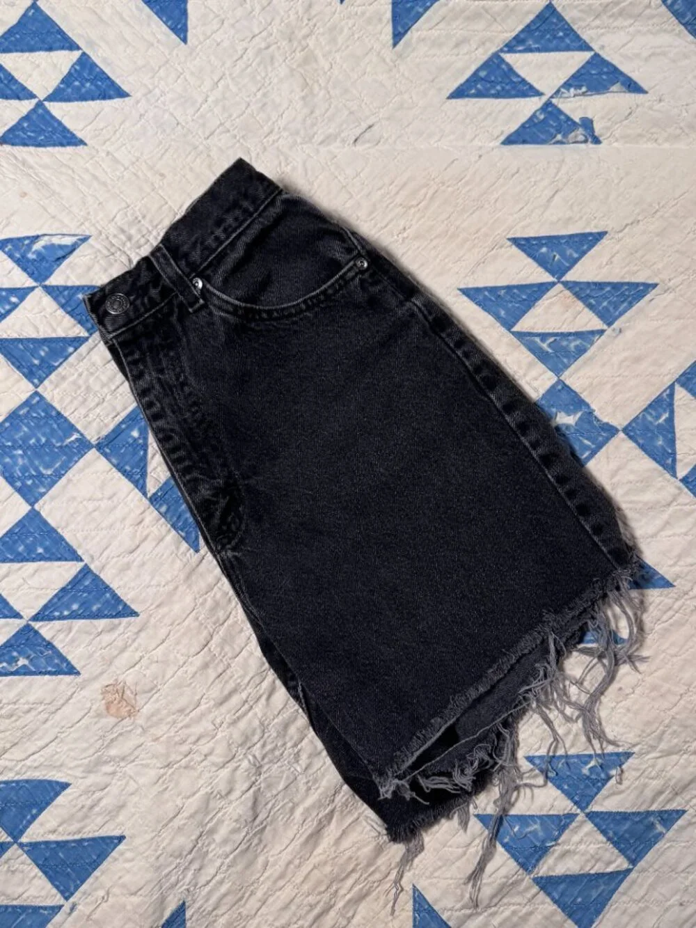 Vintage Lee Black Denim Cutoff Shorts